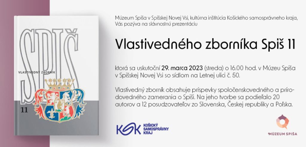 Obrázok podujatia Dvorné dialógy 85: Slávnostná prezentácia vlastivedného zborníka Spiš 11