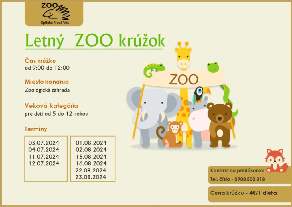Obrázok podujatia Letný ZOO krúžok