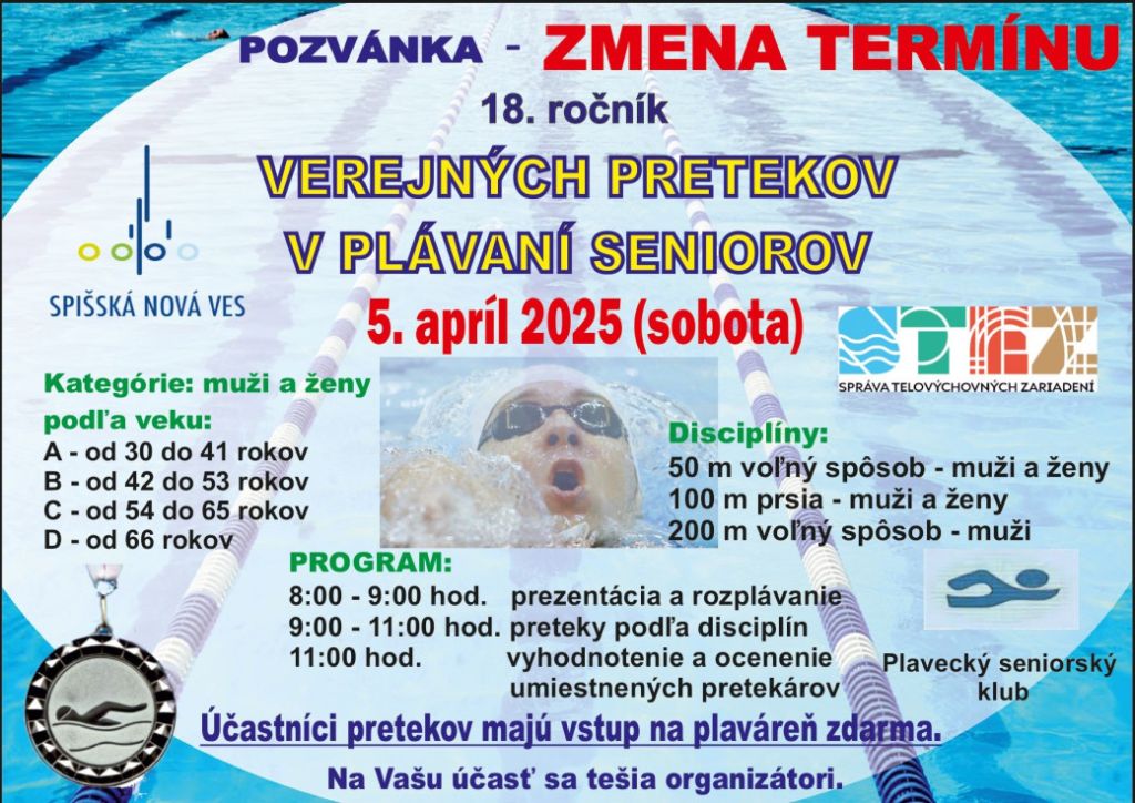 Obrázok podujatia Verejné preteky v plávaní seniorov