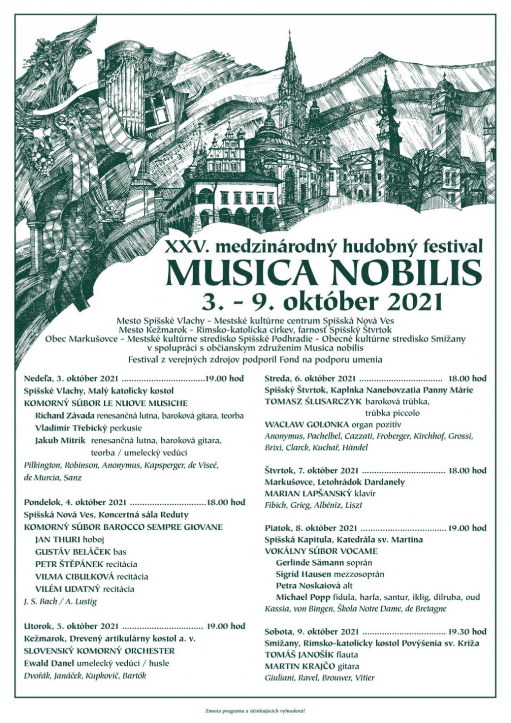 XXVI. Medzinárodný hudobný festival MUSICA NOBILIS | spisskanovaves.eu