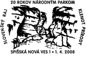 Príležitostná pečiatka: 20. výročie vyhlásenia Slovenského raja za národný park